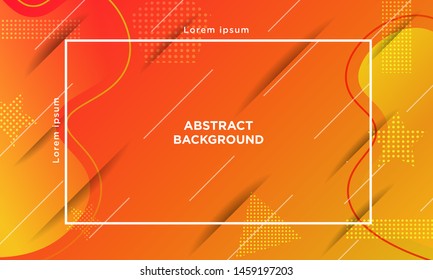 Wavy Trendy abstract geometric background Halftone pattern fluid, Colorful Dynamic gradient shapes composition. Yellow pink red. Eps10 vector