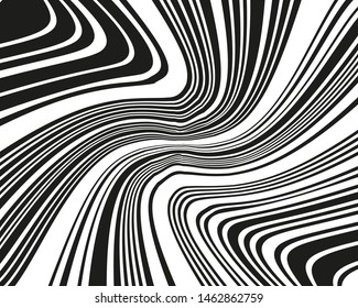 Wavy Twisted Lines Design Black White Stock Vector (Royalty Free ...