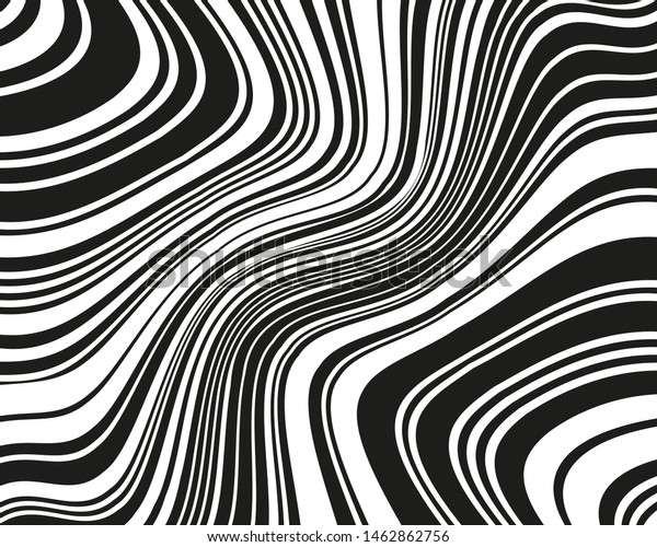 Wavy Twisted Lines Design Black White Stock Vector (Royalty Free ...