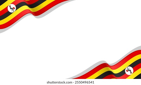 wavy uganda flag vector background with copy space for text. uganda national day