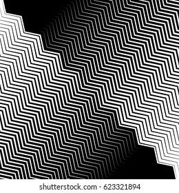 Wavy, undulating lines geometric monochrome pattern. Slanted lines with waving distortion