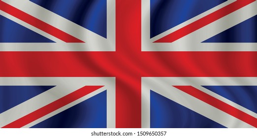 Wavy United Kingdom flag background