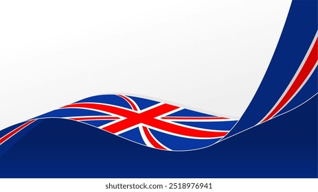 wavy united kingdom flag vector background with copy space for text. united kingdom national day