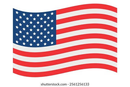 Wavy United States of America flag