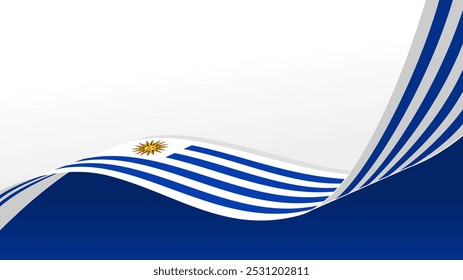 wavy uruguay flag vector background with copy space for text. uruguay national day