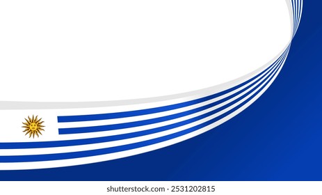 wavy uruguay flag vector background with copy space for text. uruguay national day