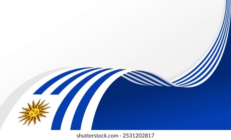 wavy uruguay flag vector background with copy space for text. uruguay national day