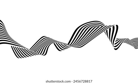 Wavy vector abstract background with business lines, business wave curve lines, graphic element background vector illustration