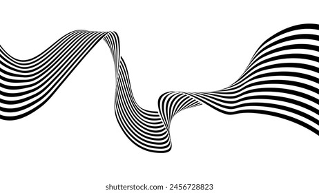 Wavy vector abstract background with business lines, business wave curve lines, graphic element background vector illustration