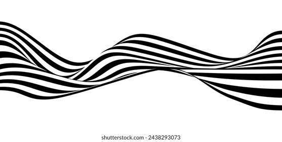 Wavy vector abstract, business wave curve lines, graphic element isolated on white background vector illustration	