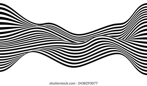 Vector ondulado abstracto, líneas de la curva de la onda del negocio, elemento gráfico aislado en ilustración vectorial de fondo blanco	