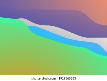 Wavy vector art for background and presentation in smooth colors with gradients.