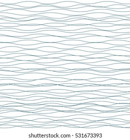 Wavy vector background. Abstract fashion pattern. Grey and white color. Light horizontal wave striped texture