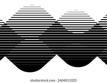 Wavy vector design element. Black striped pattern with lines on a white background. Vector background in retro style for covers, advertising, packaging, web design