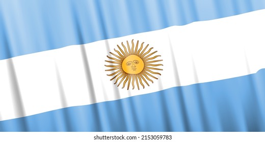 Wavy vector flag of Argentina