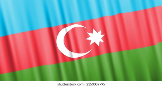 Wavy vector flag of Azerbaijan