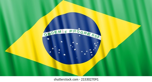 Wavy vector flag of Brazil