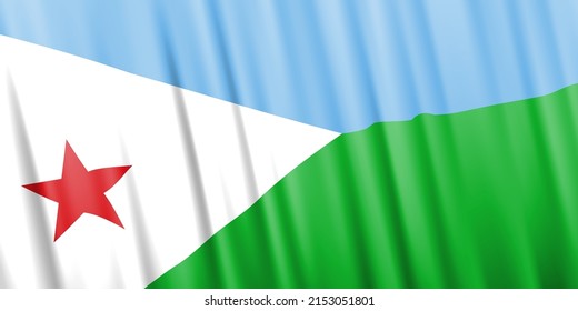 Bandera vectorial ondulada de Djibouti