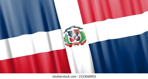 Wavy vector flag of Dominican Republic