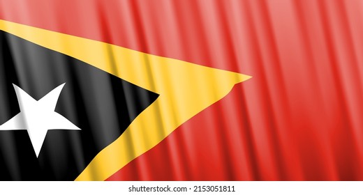 Bandera vectorial ondulada de Timor Oriental