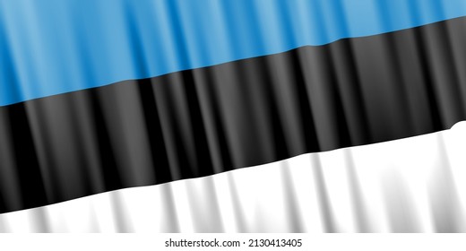 Bandera vectorial ondulada de Estonia