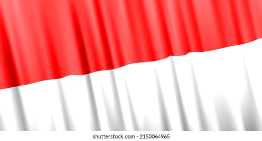 Wavy Vektorflagge Indonesiens