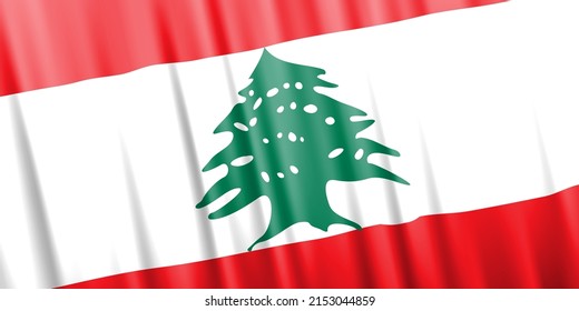 Wavy vector flag of Lebanon