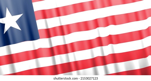 Wavy vector flag of Liberia