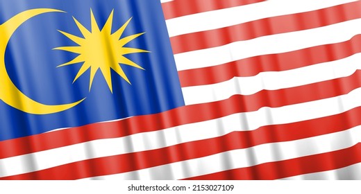 Wavy vector flag of Malaysia