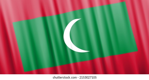 Wavy vector flag of Maldives