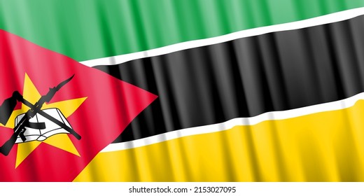 Wavy vector flag of Mozambique