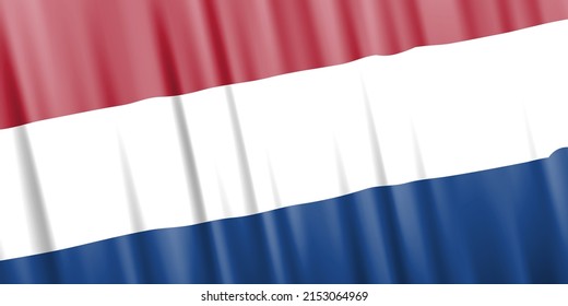 Bandera vectorial ondulada de los Países Bajos