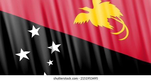 Wavy vector flag of Papua New Guinea