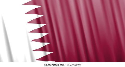 Wavy vector flag of Qatar
