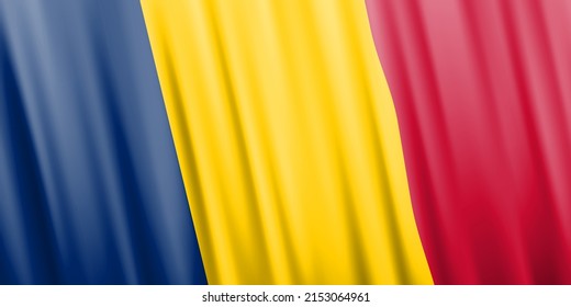 Wavy vector flag of Romania