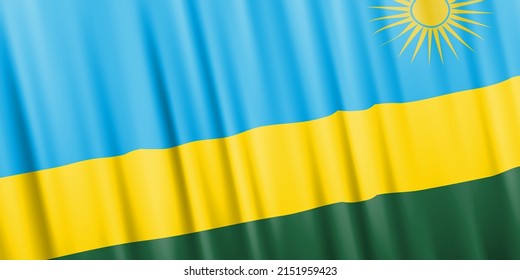 Wavy vector flag of Rwanda