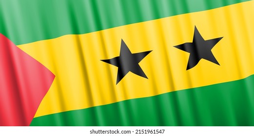 Wavy vector flag of Sao Tome and Principe