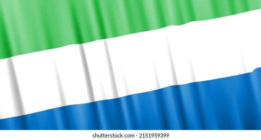 Wavy vector flag of Sierra Leone