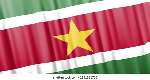 Wavy vector flag of Suriname