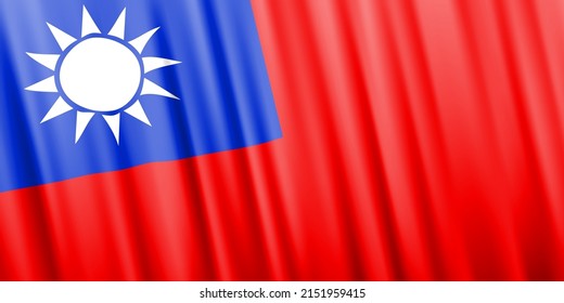 Wavy vector flag of Taiwan