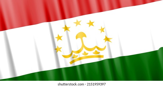 Wavy vector flag of Tajikistan