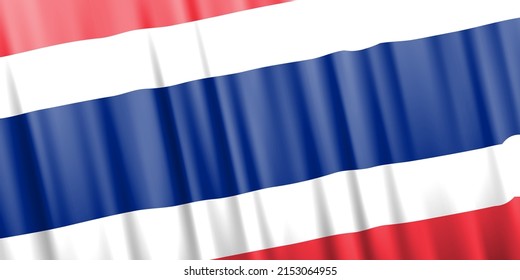 Wavy vector flag of Thailand
