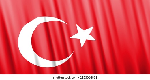 Bandera vectorial ondulada de Turquía