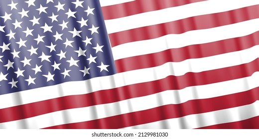 Bandera vectorial ondulada de los Estados Unidos