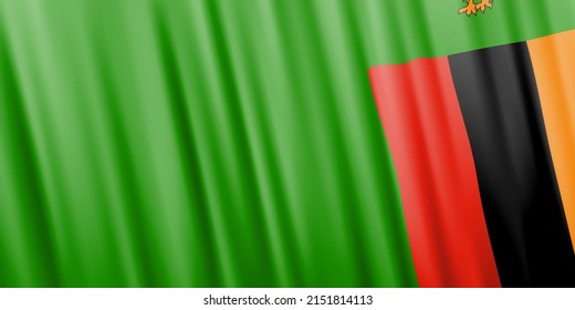 Wavy vector flag of Zambia