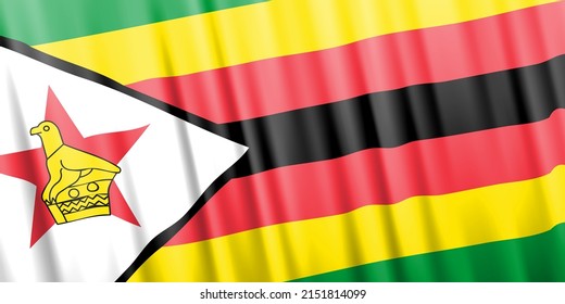 Bandera vectorial ondeada de Zimbabue