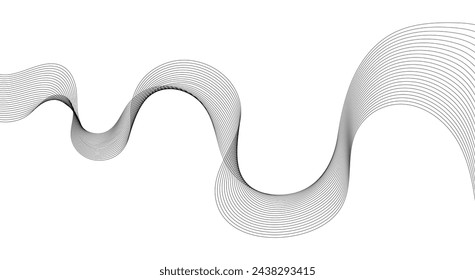 Wellenförmige Vektorlinie abstract, Geschäftskurvenlinien, grafisches Element isoliert auf weißem Hintergrund Vektor-Illustration	