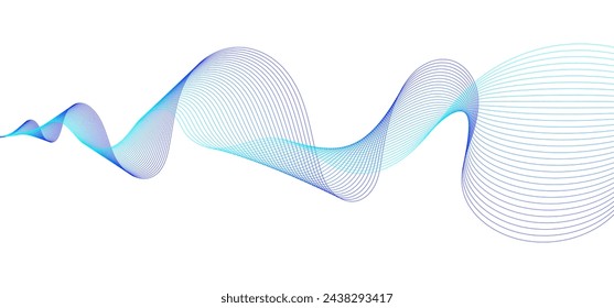 Wavy vector line abstract, business curve lines, graphic element isolated on white background vector illustration	