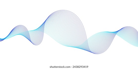 Wavy vector line abstract, business curve lines, graphic element isolated on white background vector illustration	