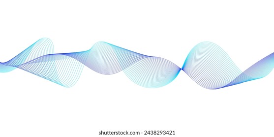 Wavy vector line abstract, business curve lines, graphic element isolated on white background vector illustration	